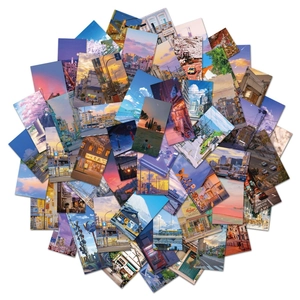 55 autocollants de photographie de rue vintage pour scrapbooking et décoration