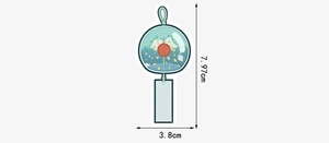 Detailed dimensions of Japanese wave sticker showing 7.97cm height and 3.8cm width