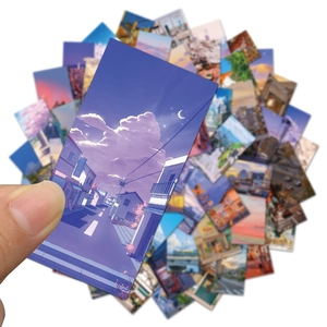 Lot de 55 autocollants esthétiques de photographie de rue pour scrapbooking