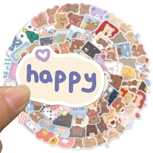 102 pieces of cute cartoon bear stickers for planners, notebooks, and scrapbooking decoration