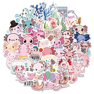 Simpatici Adesivi a Cartone Animato Axolotl Impermeabile PVC Graffiti Decalcomanie per Laptop Tazza Frigorifero Skateboard