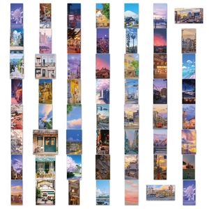 Lot de 55 stickers esthétiques de photographie de rue japonaise pour scrapbooking