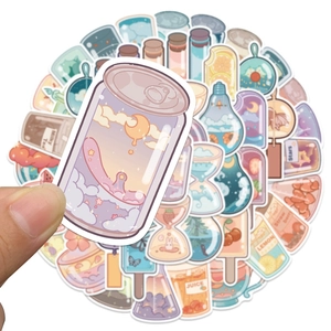 50 pieces of waterproof ins style drink bottle stickers for journals and scrapbooks