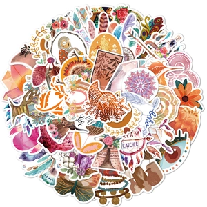 50 Stück wasserfeste Boho-Sticker aus PVC mit Traumfängern und Eulen für Dekoration