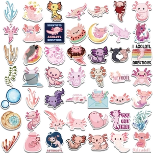 Set di 50 simpatici adesivi axolotl per borracce e decorazione di laptop e mobili