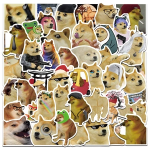 Funny Doge Meme PVC Waterproof Stickers For Laptop Water Bottle Skateboard Luggage Cute Cartoon Shibu Inu Graffiti Decals