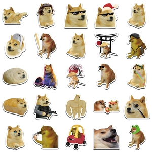 50 pieces of waterproof Doge and Cheems meme stickers for laptops and skateboards