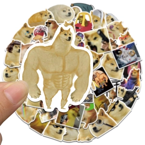 50-piece funny Doge meme waterproof stickers for laptop, skateboard and luggage decor