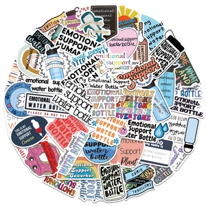 Emotional Support Stickers Waterproof PVC Vinyl Decals For Water Bottles Laptops Suitcases Helmets Funny Positive Quotes Stickers