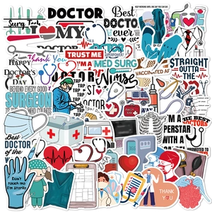 Medical Doctor Nurse Theme Waterproof PVC Stickers Graffiti Decals Cartoon Healthcare Decor For Laptop Water Bottle Suitcase