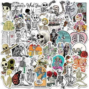 Skeleton Skull Graffiti Stickers Waterproof PVC Decals For Laptop Guitar Skateboard Phone Luggage Punk Gothic Decor