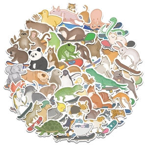 Cartoon Animal Skateboard Stickers PVC Waterproof Graffiti Decals For Laptop Suitcase Skateboard Guitar Helmet Decoration