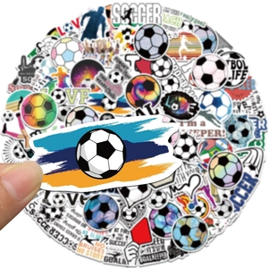 Waterproof football themed stickers featuring creative sports designs for luggage decoration