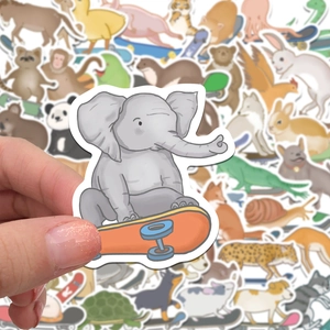 50 pieces of cartoon animal graffiti stickers for skateboards and laptops decoration