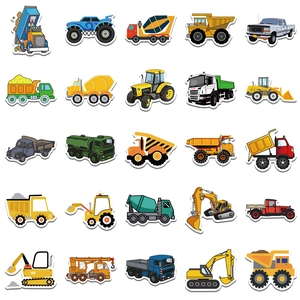 50 autocollants de camions de chantier imperméables pour valises et ordinateurs