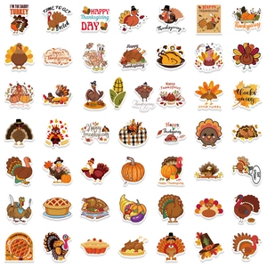 100pcs Thanksgiving waterproof stickers with turkey pumpkin and corn for DIY decor