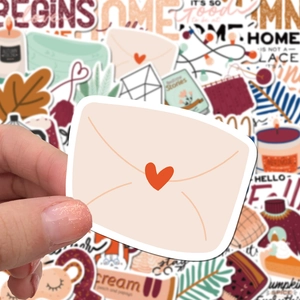 50 pieces of warm autumn theme waterproof stickers for scrapbooking and laptops