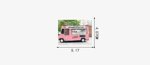 Pink Vietnamese street food truck sticker detail with 4.07cm height measurements