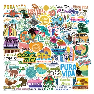 Costa Rica Tropical Travel Stickers PVC Waterproof Assorted Graffiti Decals For Suitcase Laptop Phone Guitar Skateboard Pura Vida Style