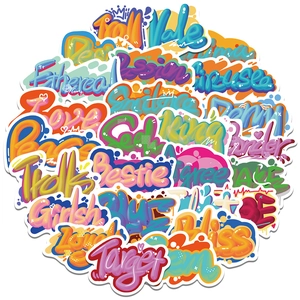 Cool English Graffiti Stickers Waterproof PVC Art Decals For Helmet Laptop Luggage Notebook Car DIY Decoration Street Style