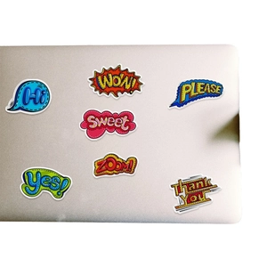 Set of 46 colorful cartoon comic expression stickers for laptop and skateboard decoration