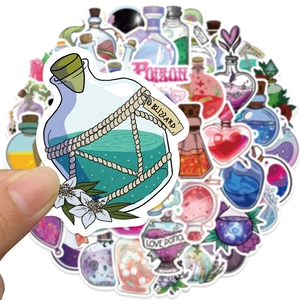 50 pieces of fantasy magic potion bottle stickers made of waterproof PVC material