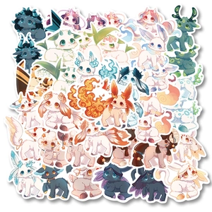 Close-up of fantasy creature stickers showing colorful unicorn and deer patterns