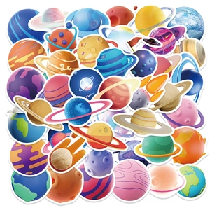 Cartoon Planet Space Stickers Vinyl Decals For Laptop Water Bottle Scrapbooking School Rewards Kids Decorative Planets Stationery Gift