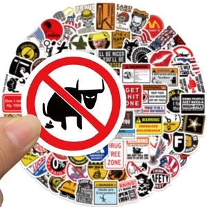 Macro detail of waterproof vinyl hard hat stickers for toolboxes and helmets