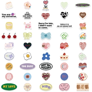 Cute 90pcs floral and cartoon stationery stickers in pastel colors for DIY journals