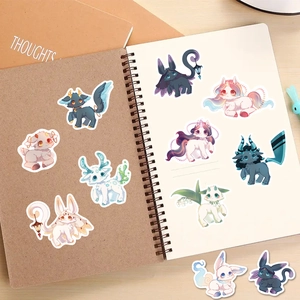 Set of 40 creative fantasy creature stickers for DIY laptop and journal decoration