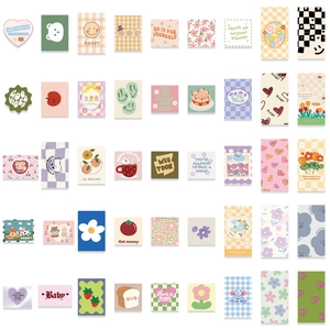 Set of 90 cute INS style floral and cartoon stickers for stationery and journal decor