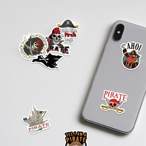 50pcs waterproof pirate cartoon stickers for laptop phone and party decorations