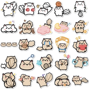 Set of 50 cute squirrel waterproof stickers for DIY luggage and skateboard decoration