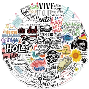 Spanish Inspirational Quote Stickers Waterproof PVC Decals For Laptop Skateboard Luggage Phone Scrapbooking DIY Decor