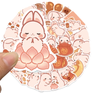 Cute Chinese New Year rabbit stickers set for DIY laptops and waterproof water bottles