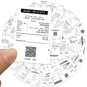 50 pieces of square creative bank receipt stickers for gift box sealing and decoration