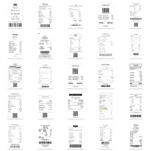 Collection of 50 creative receipt-style square stickers and PVC seals for gift box packaging