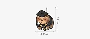 Detailed size view showing cartoon sloth sticker dimensions at 6.01cm height and 4.61cm width