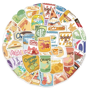 Cartoon Snack Stickers For Scrapbooking DIY Water Bottle Fridge Laptop Phone Waterproof Decals Cute Food Stationery Stickers