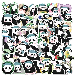 Cartoon Panda Stickers Set Waterproof PVC Laptop Phone Case Decals Kawaii Animal Fridge Notebook Decorative Stickers