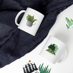 50pcs waterproof forest animal stickers set for laptop and mugs with natural outdoor theme
