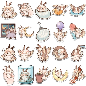 Set of 20 cute cartoon poodle moth stickers for laptop and water bottle decoration