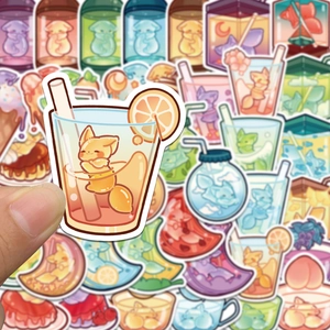 40 pieces of cute cartoon jelly fox stickers for scrapbooking and laptop decoration