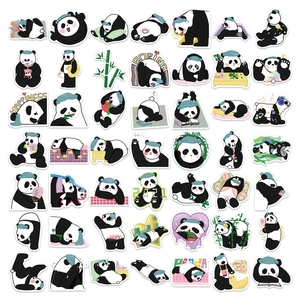 50pcs waterproof cartoon panda stickers set for laptops and fridges decoration
