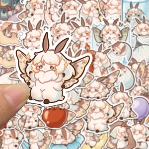 Close-up of cute cartoon silkmoth sticker with plush texture and detailed wing patterns