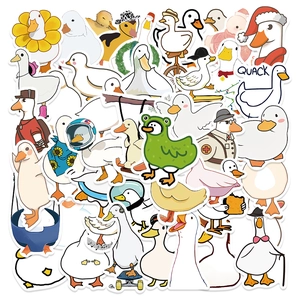 Cute Cartoon Duck Doodle Stickers Waterproof PVC Vinyl Decals For Laptop Skateboard Water Bottle Helmet Diary Journal Decor
