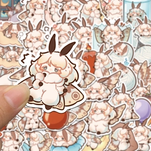 Set of 40 cute cartoon moth girl stickers for laptop and water bottle decoration