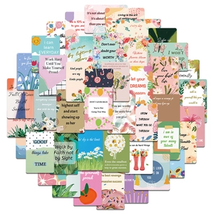 Set di 52 biglietti motivazionali per portapranzo con citazioni e illustrazioni vivaci