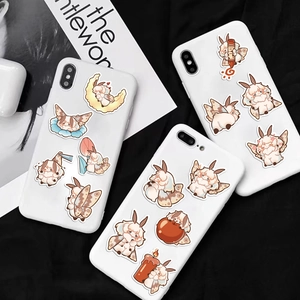 Cute cartoon moth stickers set for phone and laptop decoration with waterproof PVC finish